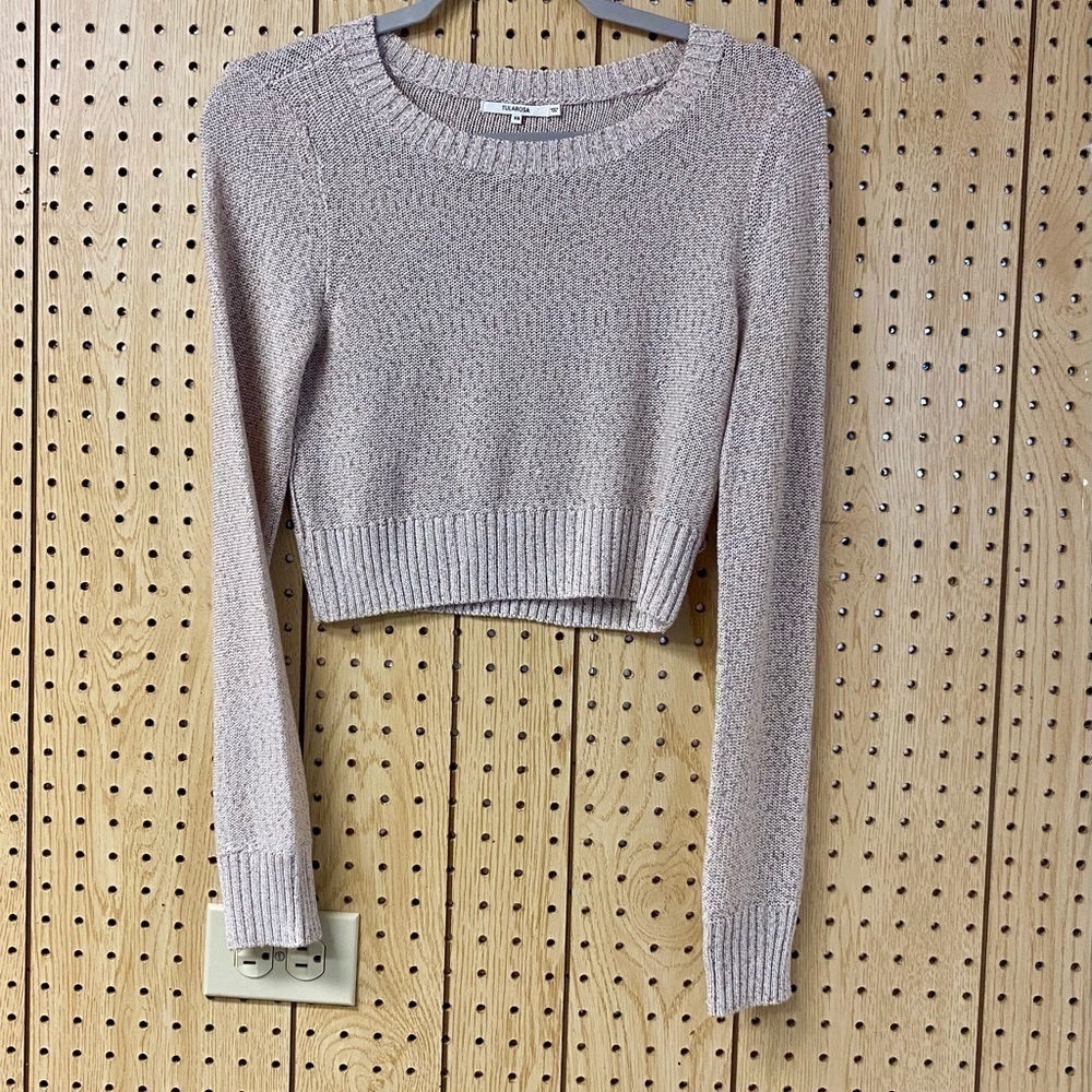 - Tularosa Cropped Tan Sweater